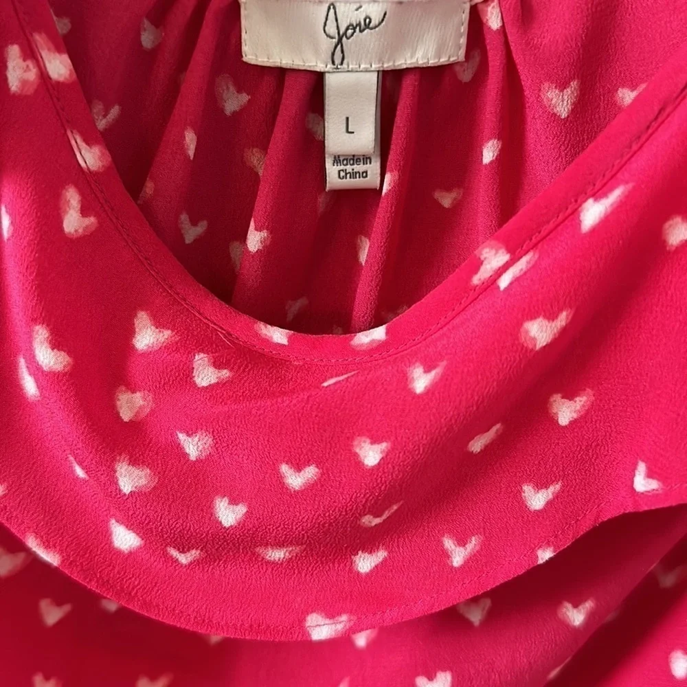 JOIE Silk Blouse Womens Size‎ Medium Romantic Pink Red - Picture 3 of 9